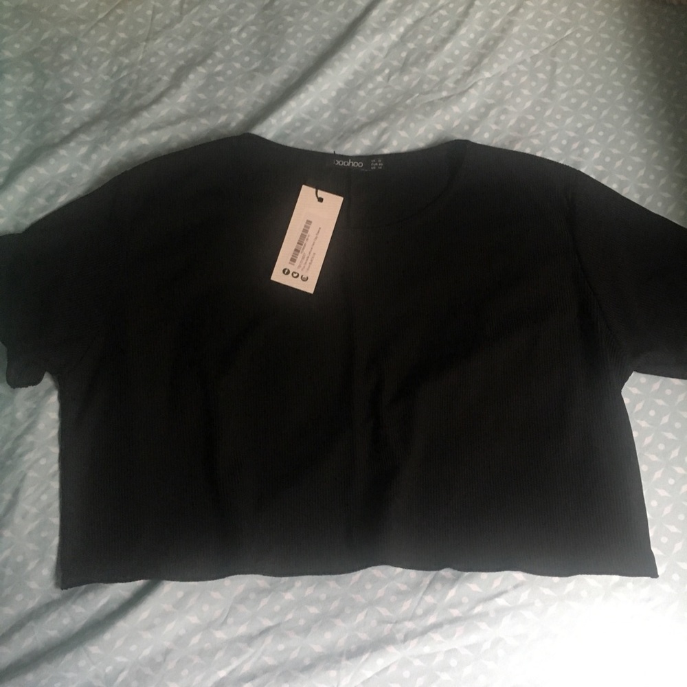 BOOHOO PLUS Cropped robbed top